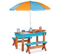 relaxdays Salon de jardin pour enfants avec parasol