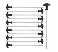 relaxdays Sardine à Visser, Lot de 12, Piquets avec Filetage, Acier, Sardines de Sol, Tente, pavillon, 31 cm, Noir