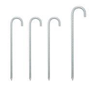 Relaxdays Sardines Camping XL, Lot de 4, Fixation pour Tente, Extra Longues, Accessoire, en Acier, 38,5 cm, argenté