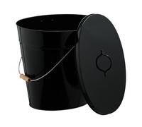 Relaxdays Seau à Cendres, avec Couvercle, 18,5 litres, Anse, pour la cheminée ou Encore Le poêle, Noir