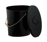 Relaxdays Seau à Cendres, avec Couvercle, 12 litres, Anse, pour la cheminée ou Encore Le poêle, Noir