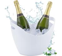 relaxdays Seau à champagne 8l en blanc
