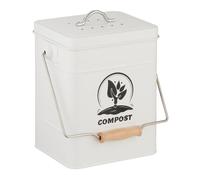 relaxdays Seau à compost avec filtre anti-odeur 6 litres