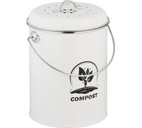 relaxdays Seau à compost avec filtre anti-odeur 5,5 litres