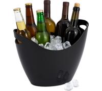 relaxdays Seau à glace 8l noir