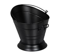 Relaxdays Seau à Charbon avec poignée et Anse - 6 litres - pour Charbon, Bois d'allumage, Fer, réservoir à Charbon, Noir
