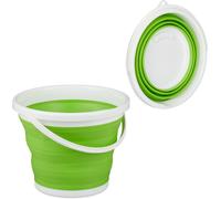 Relaxdays Seau Pliable 10 l pour Nettoyage de Maison, Voiture et Camping, Vert