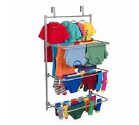 Relaxdays séchoir à Linge à Suspendre sur Porte, 8,8 m, Gris