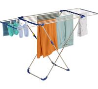Relaxdays Étendoir à Linge, Dimensions Lorsque complétement Ouvert, H x L x P : 100 x 177 x 56 cm, argenté et Bleu