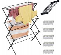 relaxdays Séchoir à linge pliable avec 50 pinces