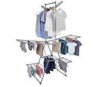 Relaxdays Séchoir à Linge, Pliable, en Acier Inoxydable, argenté