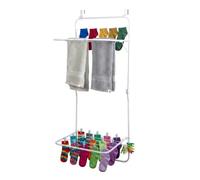Relaxdays - Séchoir à Linge pour Porte, 4,9 m, 2 Ailes rabattables, Blanc