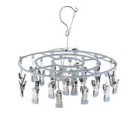 relaxdays Sèche Chaussettes pour étendoir, 24 Pinces, Crochet Rotatif, pour Camping, pour étendre Le Linge 29 x 33,5 cm.