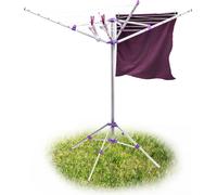 Relaxdays Sèche-linge étendoir à linge extérieur Corde 19 m séchoir parapluie avec bras Support avec 4 piétements étendre vêtement jardin en aluminium, gris
