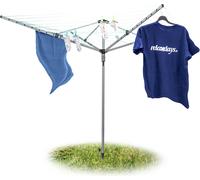 Relaxdays - 10018372 -Sèche-linge parapluie Corde de 49 m 4 côtés Piquet de sol très stable Séchoir, gris