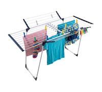 Relaxdays Séchoir Pliable et Extensible, Blanc/Bleu