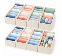 Relaxdays, séparateurs de tiroirs, lot de 8, pliables avec cloisons, beige | Agenda et intercalaires, papier, H x l x P : 11 x 17 x 40 cm