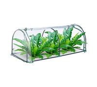 Relaxdays Serre avec bâche, Porte Enroulable, Acier et PVC, H x L x P : 50 x 130 x 60 cm, Transparent/Vert
