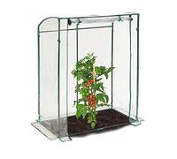 Relaxdays Serre, bâche en PVC, HLP : 170 x 130 x 75 cm, praticable avec Porte, Transparent/Vert