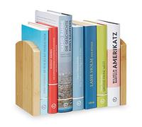 relaxdays Serre Bambou, Range-Livres, décoration, Set de 2 Presse-Papier, 17x11,5x12,5 cm, Nature, INOX, 17 x 11,5 x 12,5 cm