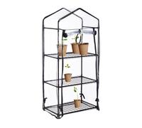 Relaxdays Serre de balcon avec 3 étagères