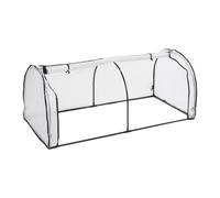 Relaxdays Serre de Jardin, Fer, Porte Enroulable avec Fermetures éclaires, bâche en PE, HLP : 80x100x200 cm, Blanc/Noir