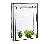 Relaxdays Serre de Jardin, bâche en PVC, HLP : env. 150 x 100 x 50 cm, praticable, avec Porte, Transparent et Noir