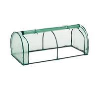 Relaxdays Serre de Jardin, Fer, bâche en PE, Porte Enroulable avec Fermetures éclair, H x L x P : 50 x 128 x 60 cm, Vert