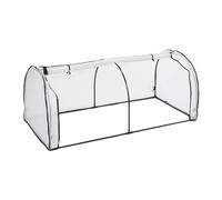 Relaxdays Serre de Jardin, Fer, Porte Enroulable avec Fermetures éclaires, bâche en PE, HLP : 80x100x200 cm, Blanc/Noir