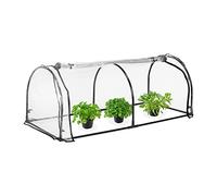 Relaxdays Serre de Jardin, HxLxP : 71x189x78 cm, Large Porte, Tunnel Serre, Culture, Mini Serre, PVC, Transparente