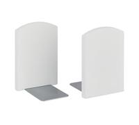 Relaxdays Serre-Livres en 2 pièces, pour CD, DVD, classeurs, en Bambou, H x L x P : 18 x 12 x 12 cm, Blanc