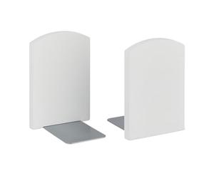 Relaxdays Serre-Livres en 2 pièces, pour CD, DVD, classeurs, en Bambou, H x L x P : 18 x 12 x 12 cm, Blanc