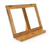 Relaxdays Lutrin de cuisine Support pour livre Porte-livre de recettes pupitre de lecture porte-livres en bambou HxlxP : 32 x 23,5 x 12, nature