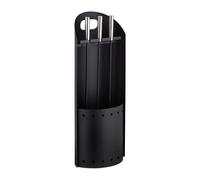 relaxdays 10028787 Ensemble serviteur de cheminée 4 pièces Acier Accessoire Pelle Balai Support tisonnier, Noir