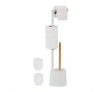 Relaxdays Serviteur WC bambou & acier inoxydable