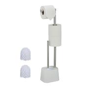 Relaxdays Serviteur WC, décoratif et Pratique, Non Fixe, Porte-Brosse avec Brosse, H x L x P : 65,5 x 13 x 16 cm, Blanc