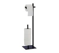 Relaxdays Serviteur WC Non Fixe, pour Stocker Jusqu’à 4 Rouleaux, H x L x P : env. 77,5 x 20 x 20 cm, Noir