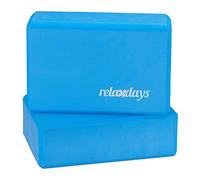 Relaxdays Set 2X Bloc Brique Exercice Pratique Yoga Mousse Rigide Anti-Dérapant HLP 8x23x15 cm, Bleu 8 x 23 x 15 cm