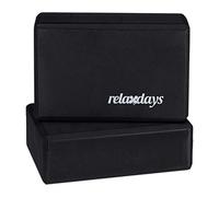 Relaxdays Set 2X Bloc Brique Exercice Pratique Yoga Mousse Rigide Anti-Dérapant HLP 8x23x15 cm, Noir 8 x 23 x 15 cm