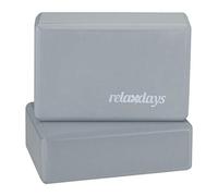 Relaxdays Yogablock Lot de 2, Blocs Exercices, Mousse Rigide, antidérapant, Cube de Yoga H x l x P : 8 x 23 x 15 cm, Gris Unisexe-Adulte, 2 unités