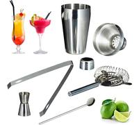 relaxdays Set à cocktail en acier inoxydable 5 pièces