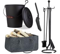 relaxdays Set complet de cheminée 8 pcs