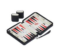 Relaxdays Set Complet pour Jouer au Backgammon, élégant, H x L x P : 5,5 x 24 x 18 cm, Mallette, Noire