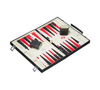 Relaxdays Set Complet pour Jouer au Backgammon, Jeu de société, Mallette, Haute qualité, L x P : env. 47 x 36 cm, Noir