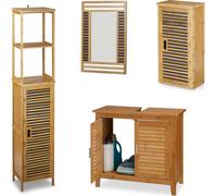 relaxdays Set d'aménagement de salle de bain 4 pièces