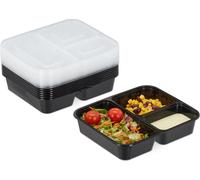 relaxdays Set de 10 Meal Prep Boxes 3 compartiments