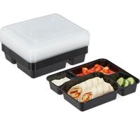 relaxdays Set de 10 Meal Prep Boxes 4 compartiments