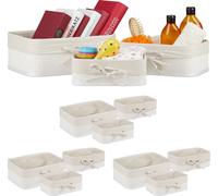 relaxdays Set de 12 paniers de rangement en bambou
