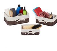 relaxdays Set de 12 paniers de rangement en bambou