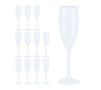 Relaxdays verres à champagne, set de 12, incassable, sans BPA, réutilisable, coupe mousseux, mariage, camping, blanc
